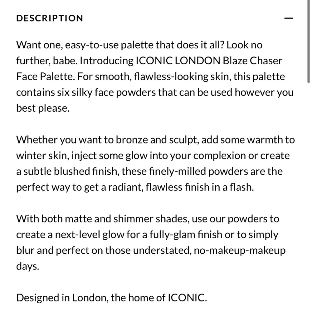 🌺 ICONIC LONDON BLAZE CHASER FACE PALETTE - Picture 14 of 14